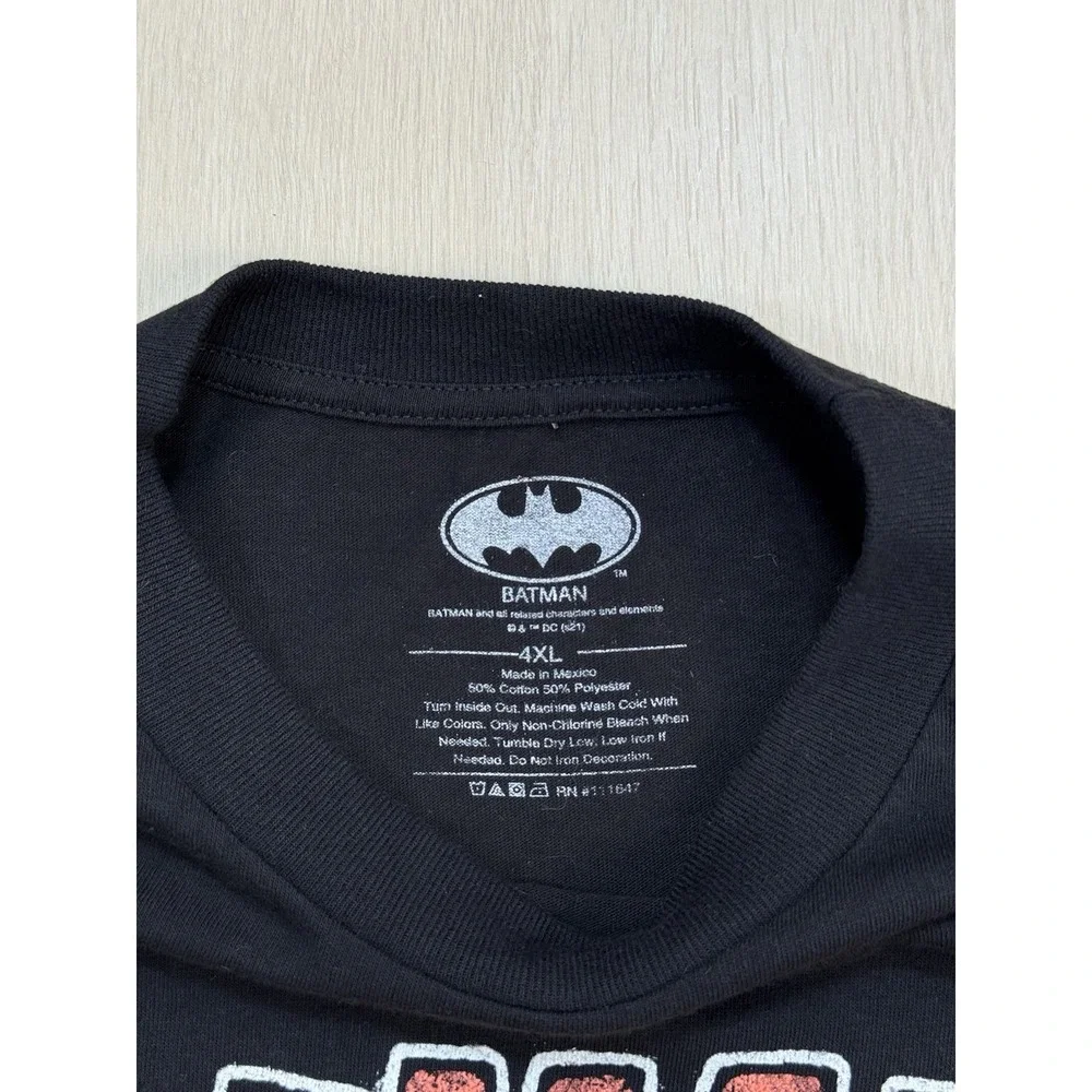 Batman DC Comics Mens 4XL‎ Black Graphic T Shirt Logo Print Cotton Movie Tee